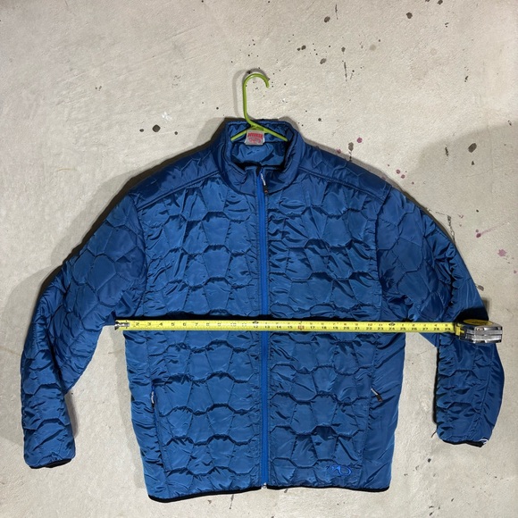 Marker Men’s Blue Quilted Padded Full Zip Coat Jacket Size XXL Font Zip Pockets - Picture 10 of 13